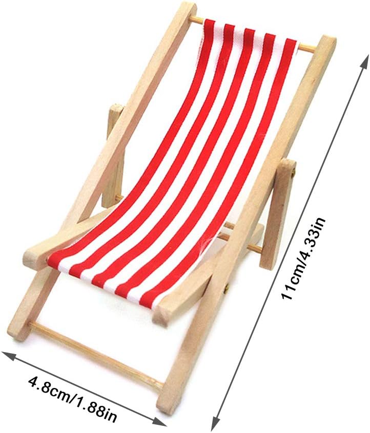 Green Striped Wooden Lounge Chair Deckchair For 1 12 Dollhouse Furniture Dolls Bears Aidinsalih Dollhouse Miniatures