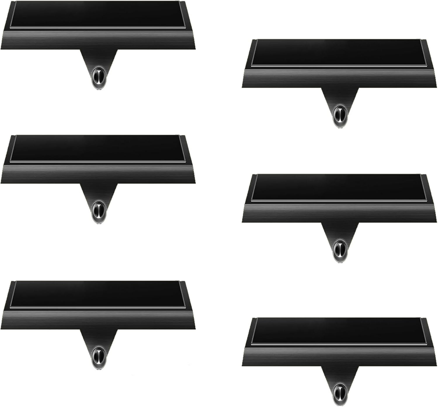 Ornament Hooks - HPQ Set of 6 Christmas Stocking Holders for Mantle Christmas Stocking Hangers Weighted Stocking Holder Bases for Holiday Xmas Fireplace Window Home Table Decor (Black)