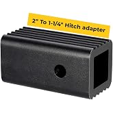 BougeRV 2" to 1-1/4" Trailer Hitch Adapter Insert Sleeve Receiver Converter | Makes Bike Rack &amp; Cargo Carrier Fit Rear Hitch Converter, Fits 1/2" Hitch Lock Pin, 2 Inch to 1.25 Inch Hitch Reducer