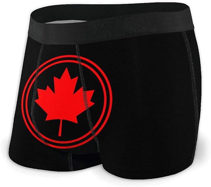 Nuwcense Maple Leaf of Canada Mens Boxer Shorts Fitted Briefs Trunks Quick Dry Underwear Black