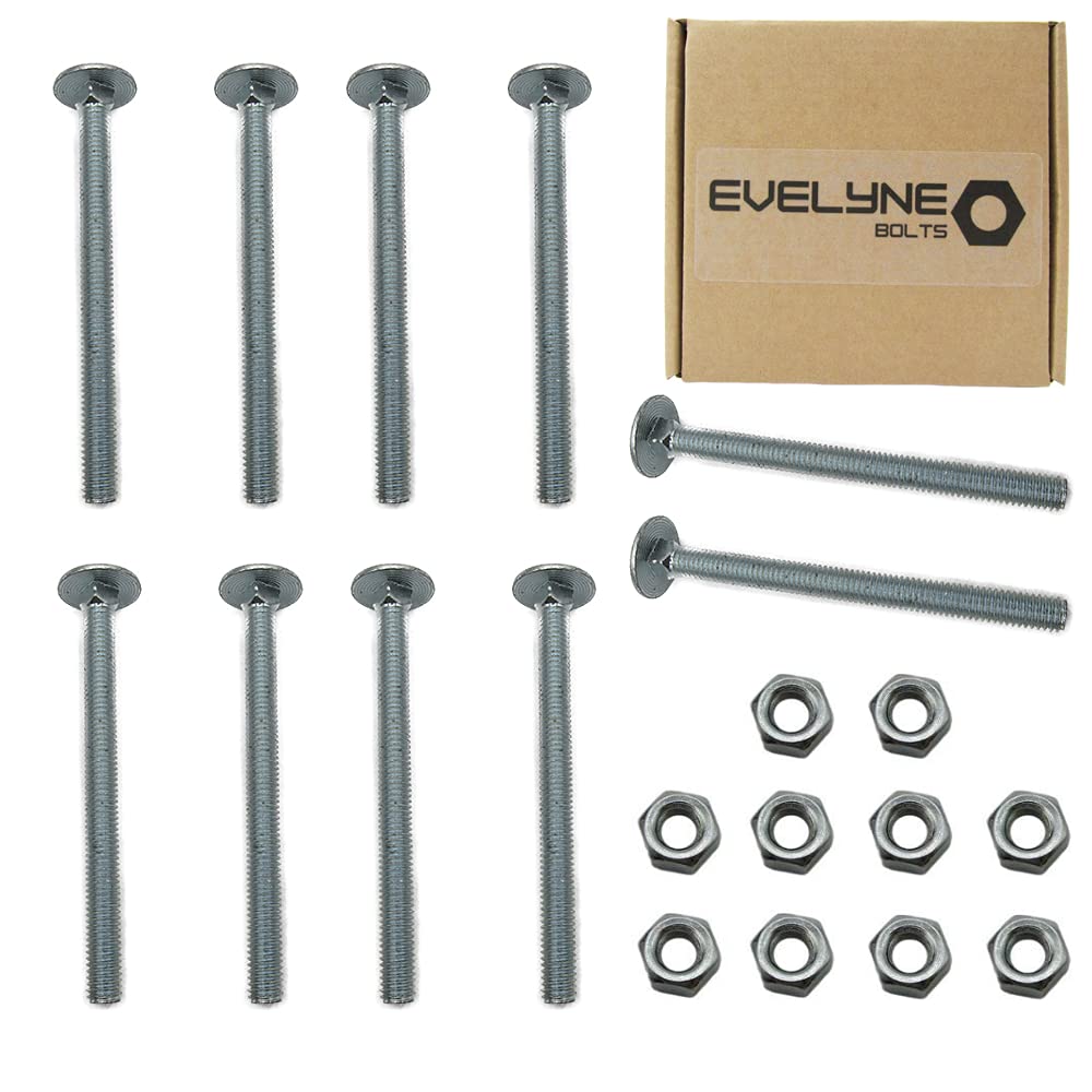 M6 (6mm x 75mm) Cup Square Carriage/Coach Bolt & Nut Set - Steel (Pack of 10)