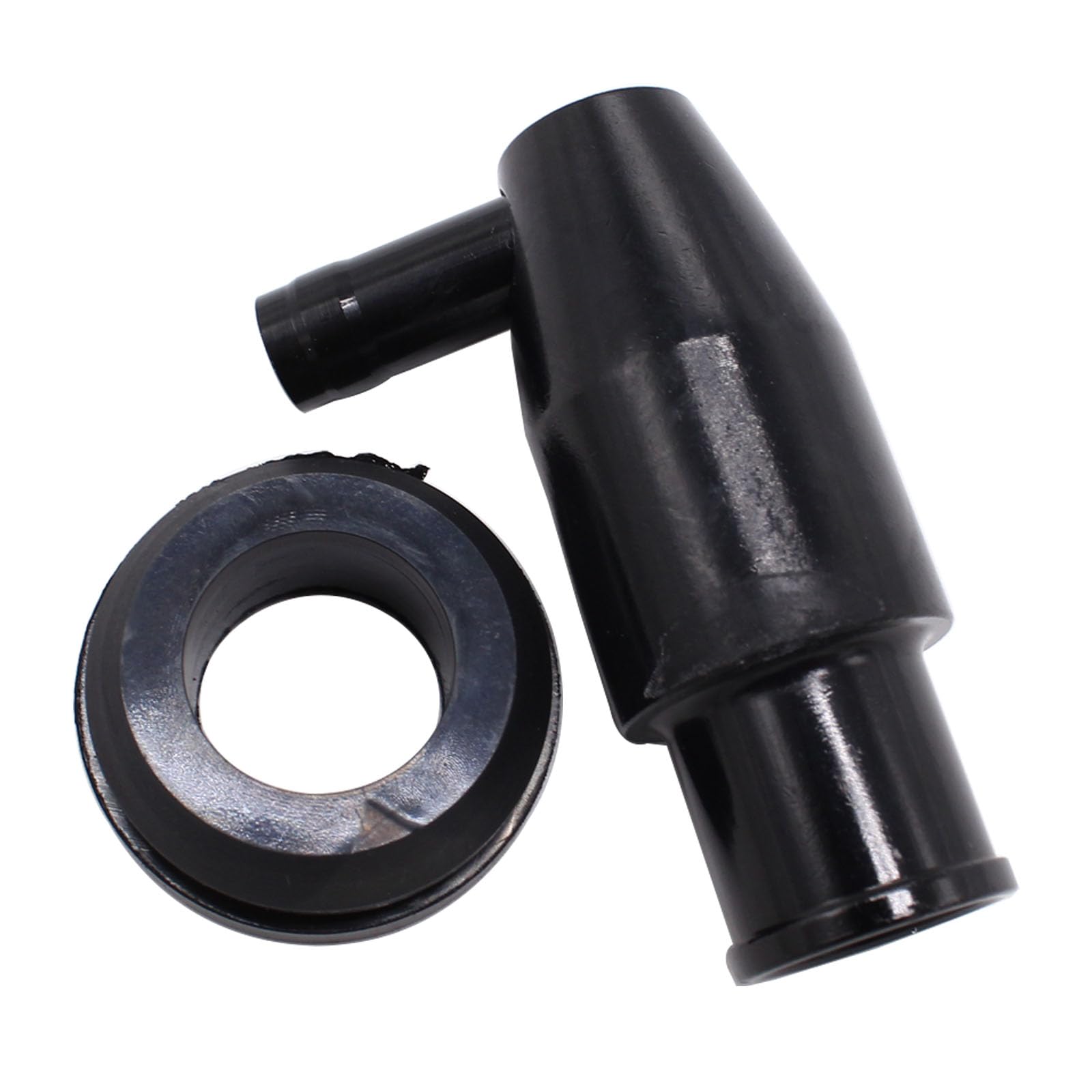 Photo 1 of Black Aluminum Smooth Mini Valve Cover PCV Breather Compatible with Chevy Ford SBC BBC Hot Rod