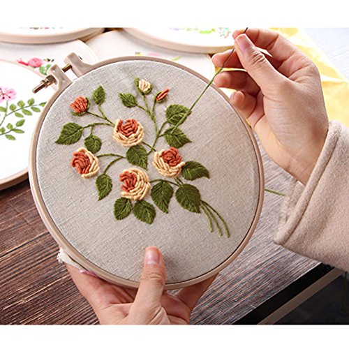 Embroidery Hoop Set Bamboo Circle Cross Stitch Hoop Ring Embroidery Circle Kits by Vorey (Small) - Thumbnail 4