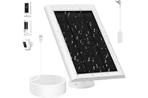 AWWNDD Solar Panel for Ring Camera(2nd Generation) Dustproof Waterproof 5W Solar Panel with 10FT/3M Long Cable for Stick Up & Pro Spotlight Cam Battery for Security Camera 1 Pack