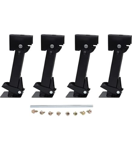 2-Pack RV Trailer Stabilizer Jacks - Telescoping Swing Down, 1000lb Capacity Each, Black Powder Coated