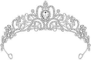 M MEINADILY Sliver Crown for Women,Tiaras and Crowns for Girls,Mermaid Crown Tiara for Women Bridal Headpieces Baroque Crown 