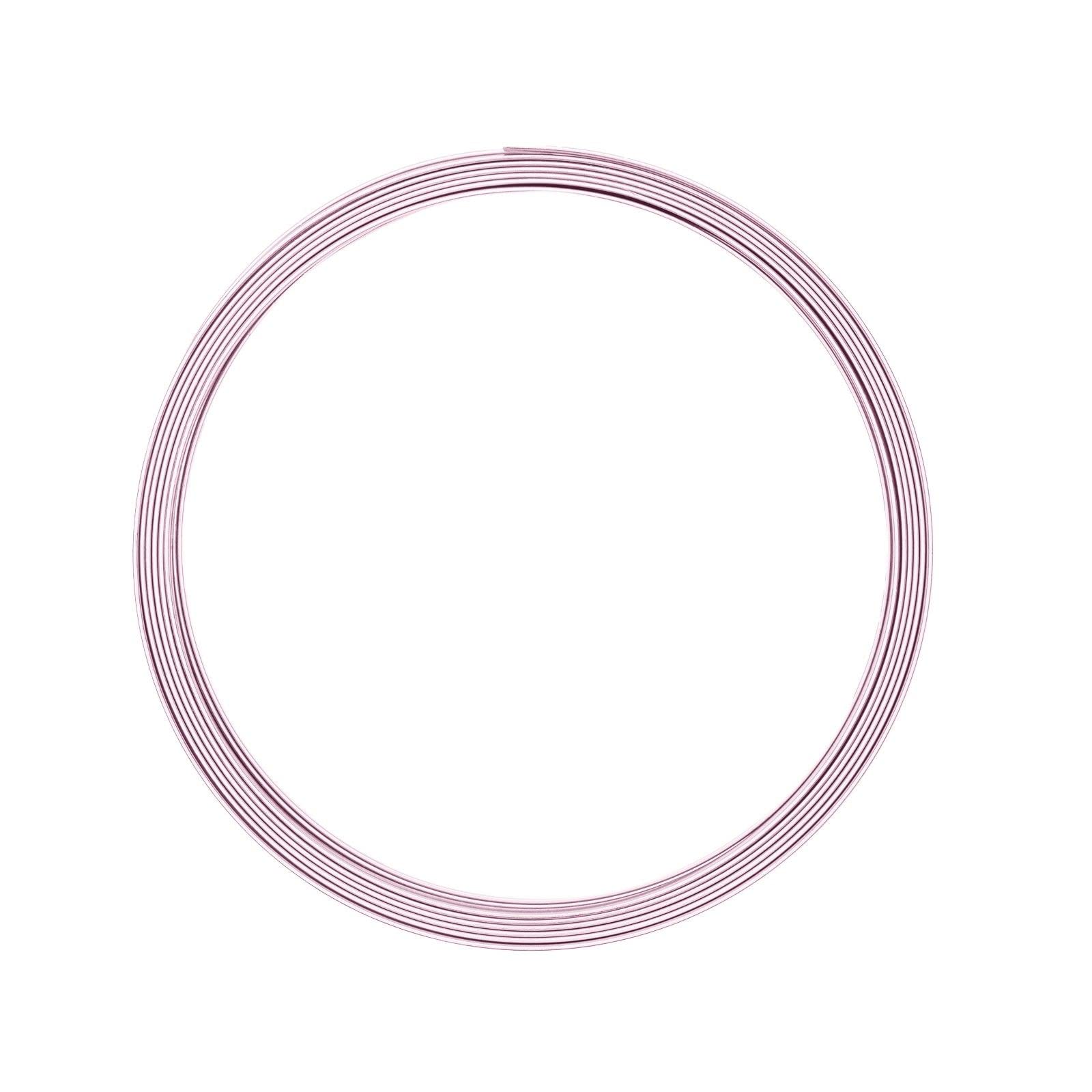 Vaessen Creative Aluminium Craft Wire Flat 0.2" (5 mm) x 0.04" (1 mm) x 0.2" (5 mm) Rose (Pink) - Flexible Metallic Wire for Crafting, Flower Arranging, Jewellery Making and Modelling