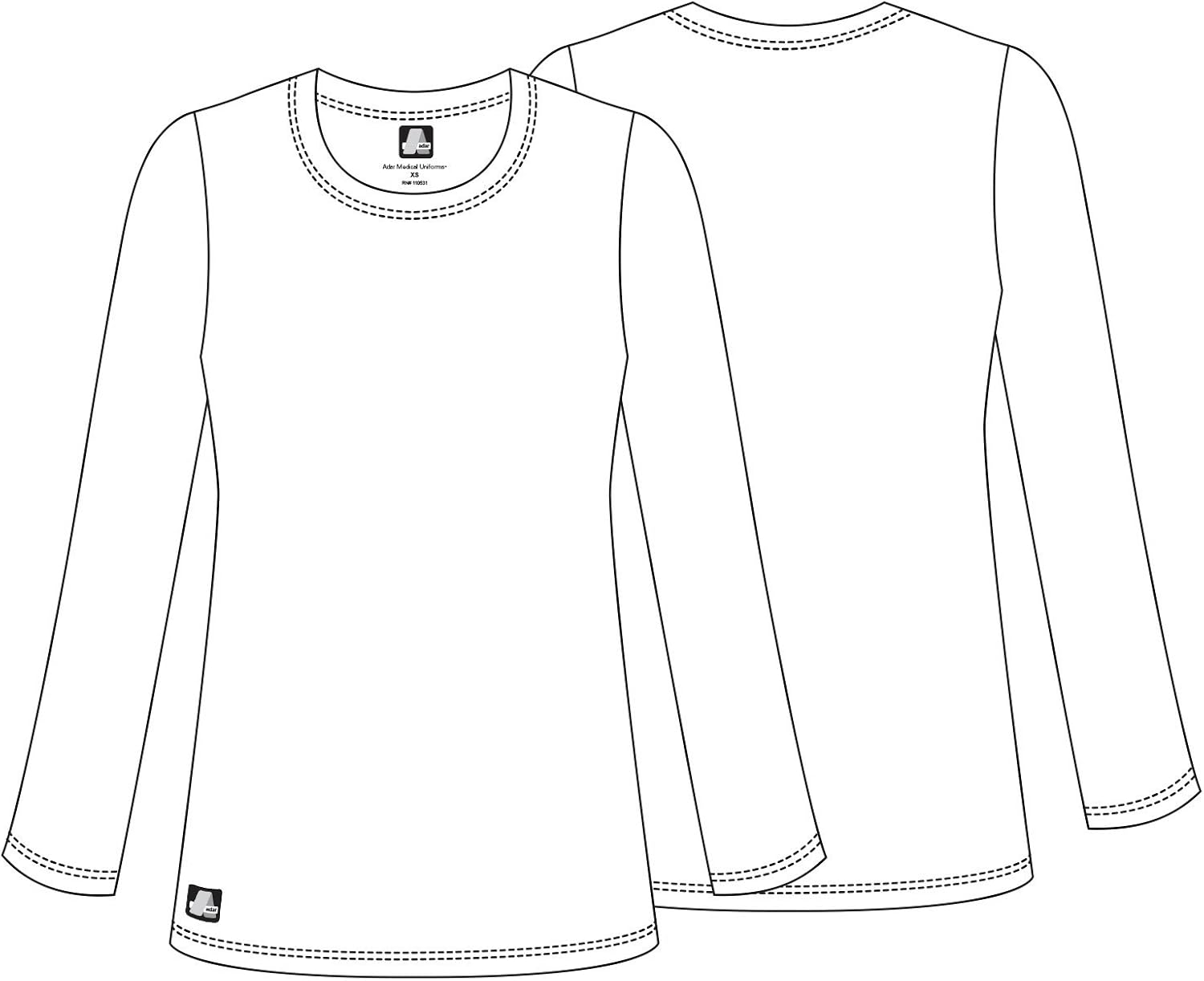 Adar Underscrubs for Women 3 Pack - Long Sleeve Underscrub Comfort Tee at  Women’s Clothing store
