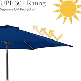 CHRISTOW Tilting Garden Parasol Umbrella UV Protective Polyester Canopy With view 5