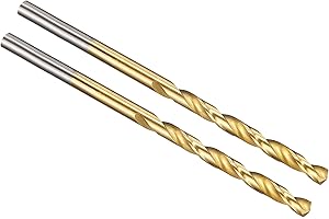 PATIKIL 3.4mm Drill Bit, Jobber Straight Shank M2 High-Speed Steel 135° Titanium Nitride (TiN) Coated for Stainless Steel Har