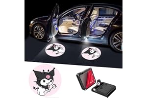 GVmw 2 Pcs Premium Kuromi Car Door Light Easy Installed Welcome Laser Projector Logo Light Holeless Magnet Sensor Ghost Shadow Lamp Logos (001-YBD)