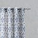 jinchan Damask Printed Curtains for Bedroom Drapes Vintage Linen Blend Medallion Curtain Panels Window Treatments for Living Room 2 Panels 63 Inch Long Blue