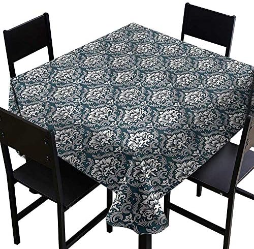 Damask Custom Tablecloth Floral Victorian Artsy It's Good to be Home Gorgeous High End Quality 70 x 70 Inch