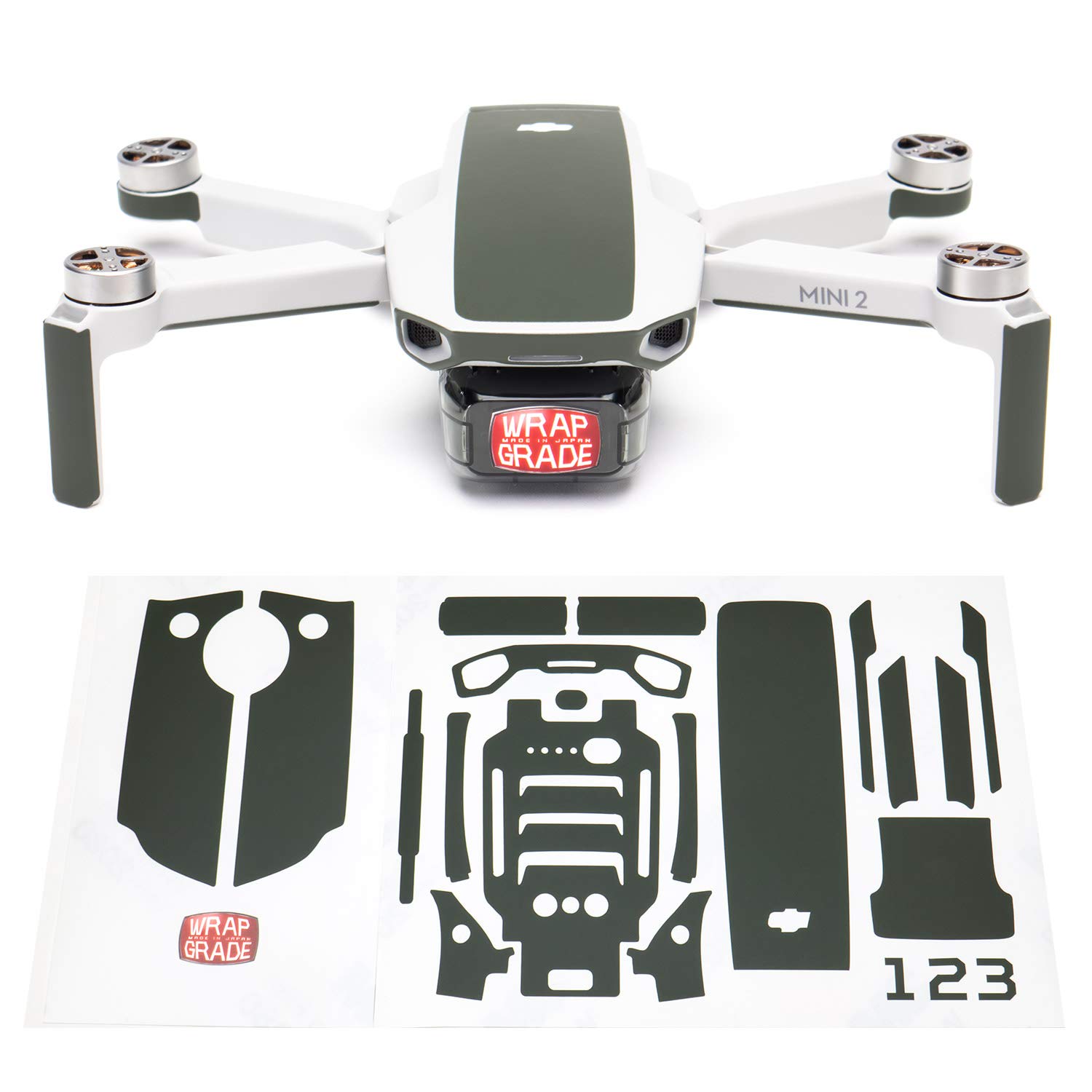 Wrapgrade Skin Compatible with DJI Mini 2 | Accent Color (ARMY GREEN)