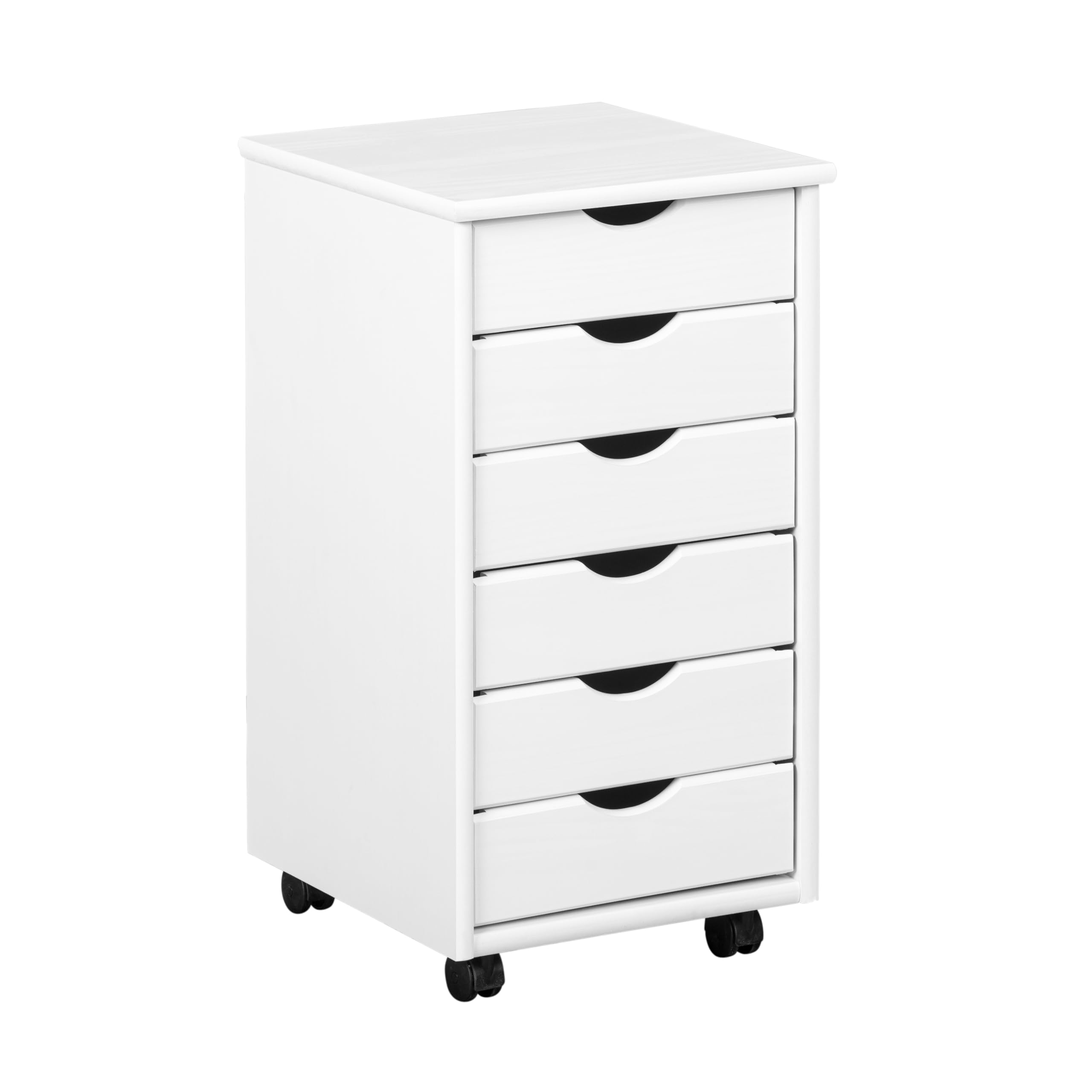 Interlink Pedestal Simon Solid Wood White Lacquered