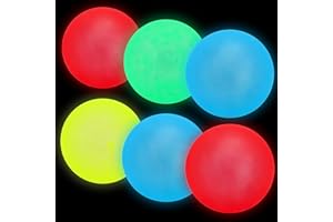 JYUOZI Sticky Ceiling Balls, Glow in The Dark Toys Sticky Balls for Relax, Thickening and Brightening, Stress Relief Sticky Glow Balls Stick to The Ceiling for Children and Adult(6PCS, 1.8inch)