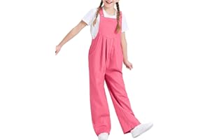 Handfrog Kids Clothes Girls Casual Jumpsuits Sleeveless 2024 Summer Loose Romper Wide Leg Long Pants with Pockets