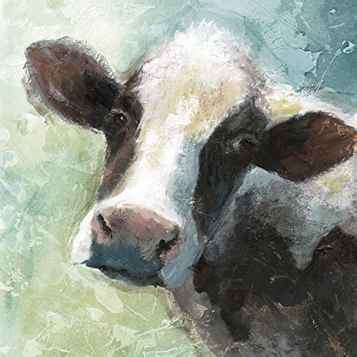 Portfolio Canvas Decor Portfolio Décor Gallery Wrapped Canvas Wall Art, 16x16 Colorful Quirky Cow Soft by Nan, 16 x 16