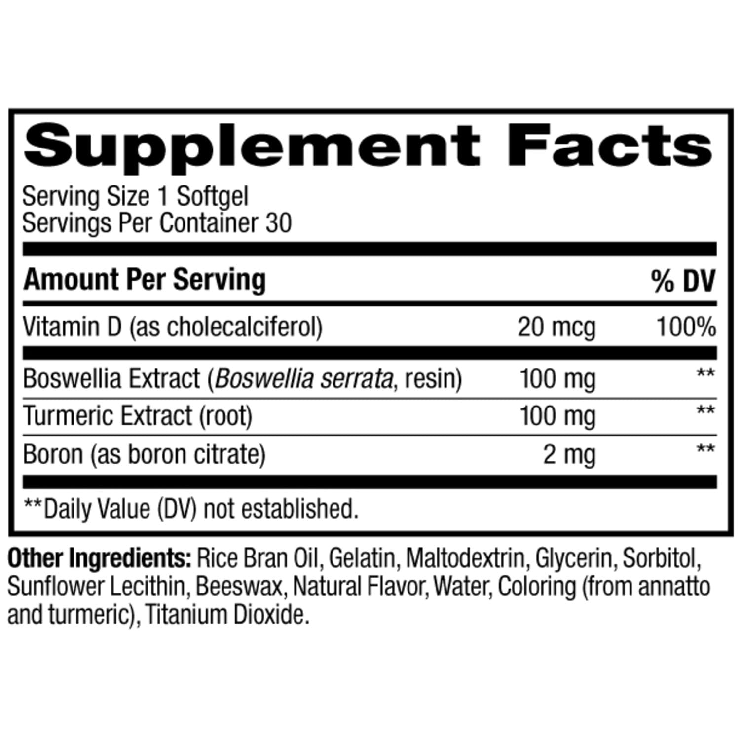 OLLY Ultra Joint Softgels, Boswellic Extract, Turmeric, Vitamin D, Boron, 30 Day Supply - 30ct
