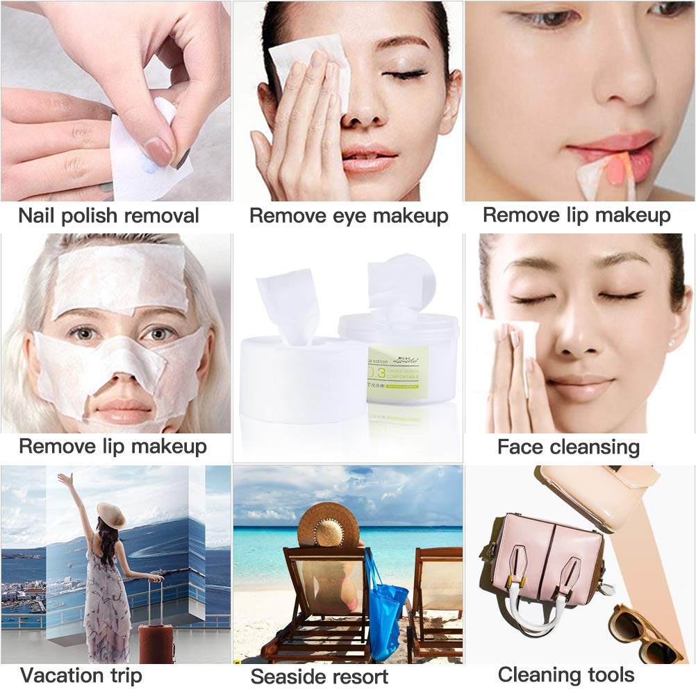 Lint Free Cosmetic Cotton Pad - Face Eye Nail Makeup Remover Cotton - Pack of 600 Pads