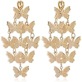 Aloha Earrings Non Pierced Clip On Layered Butterfly Dangling Earrings