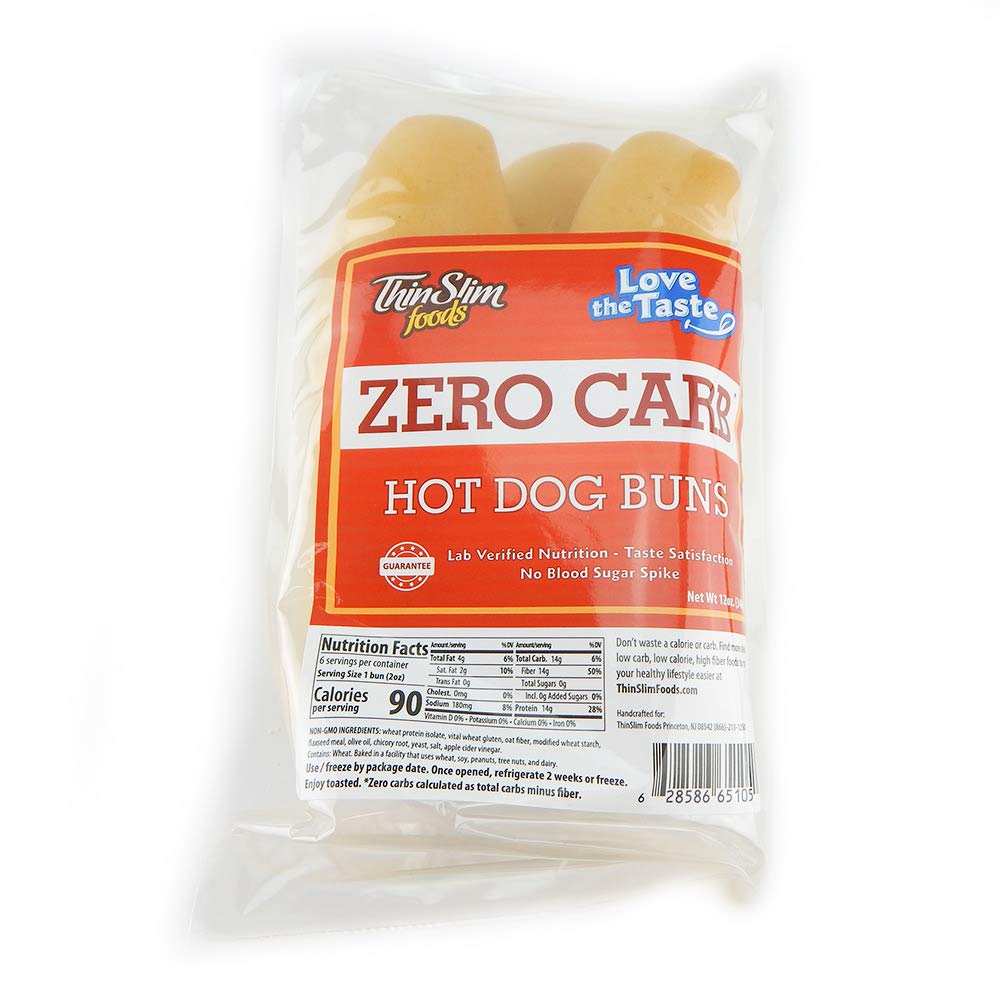 ThinSlim Foods 90 Calorie, 0g Net Carb, Love The Taste Low Carb Hot Dog Buns Buy Online in