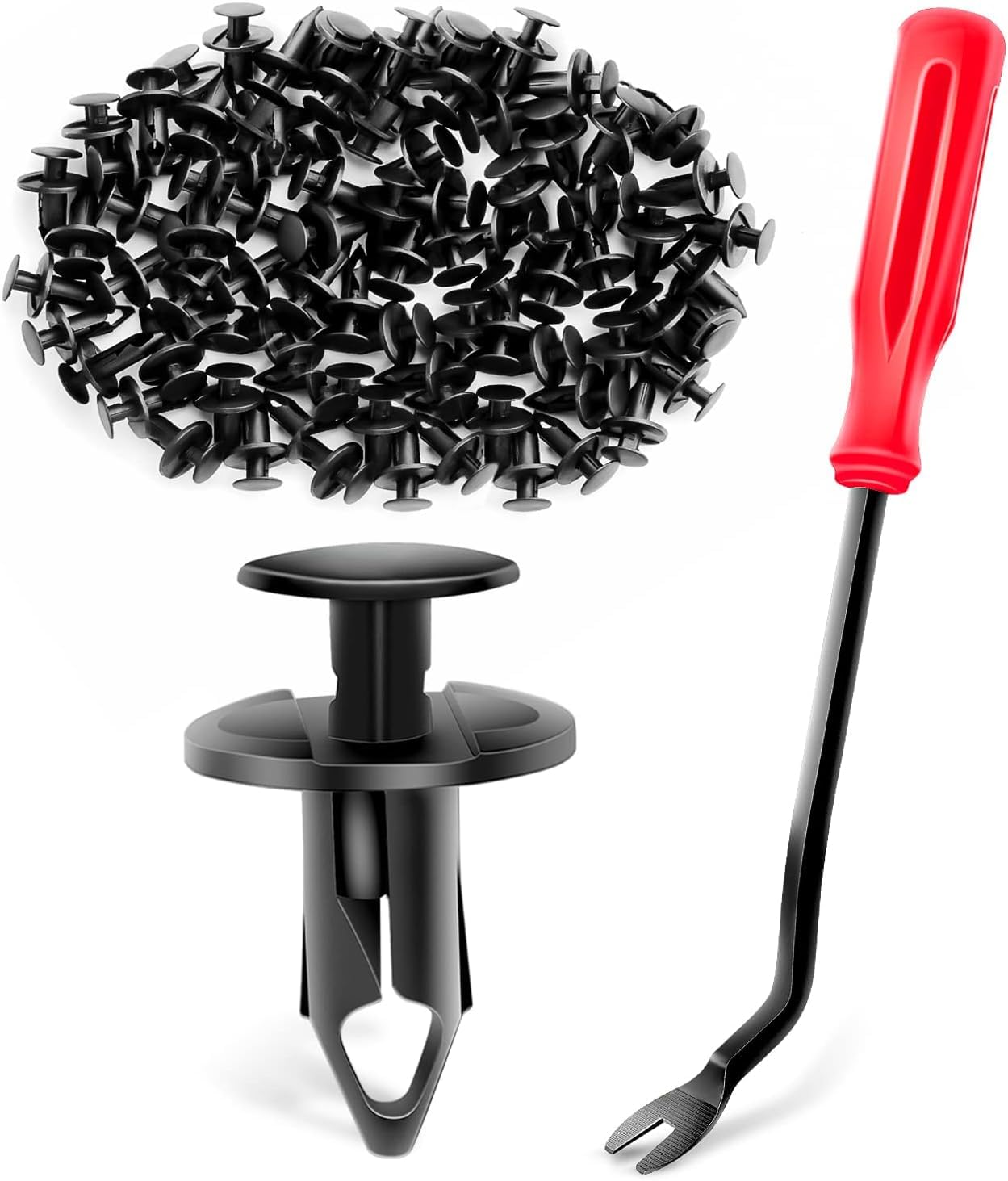 Photo 1 of ***MISSING PARTS***
GOOACC 100PCS Nylon Bumper Fastener Rivet Clips for GM 21030249 for Ford N807389S,1PC Bonus Fastener Remover