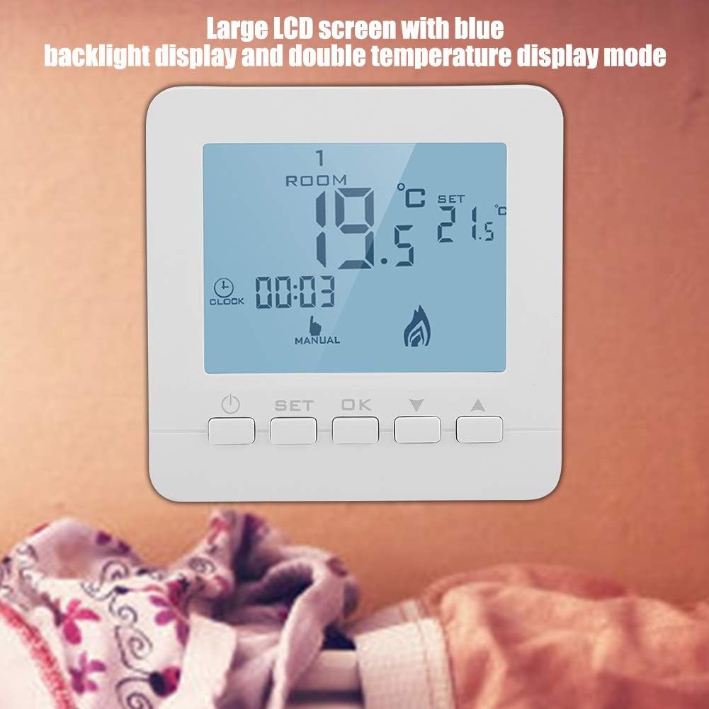 Raguso 5AThermostat ABS and Plastic Digital Programmable Smart LCD Thermostat for Home Family in 3.39 x 3.39 x 1.14inch - Image 4