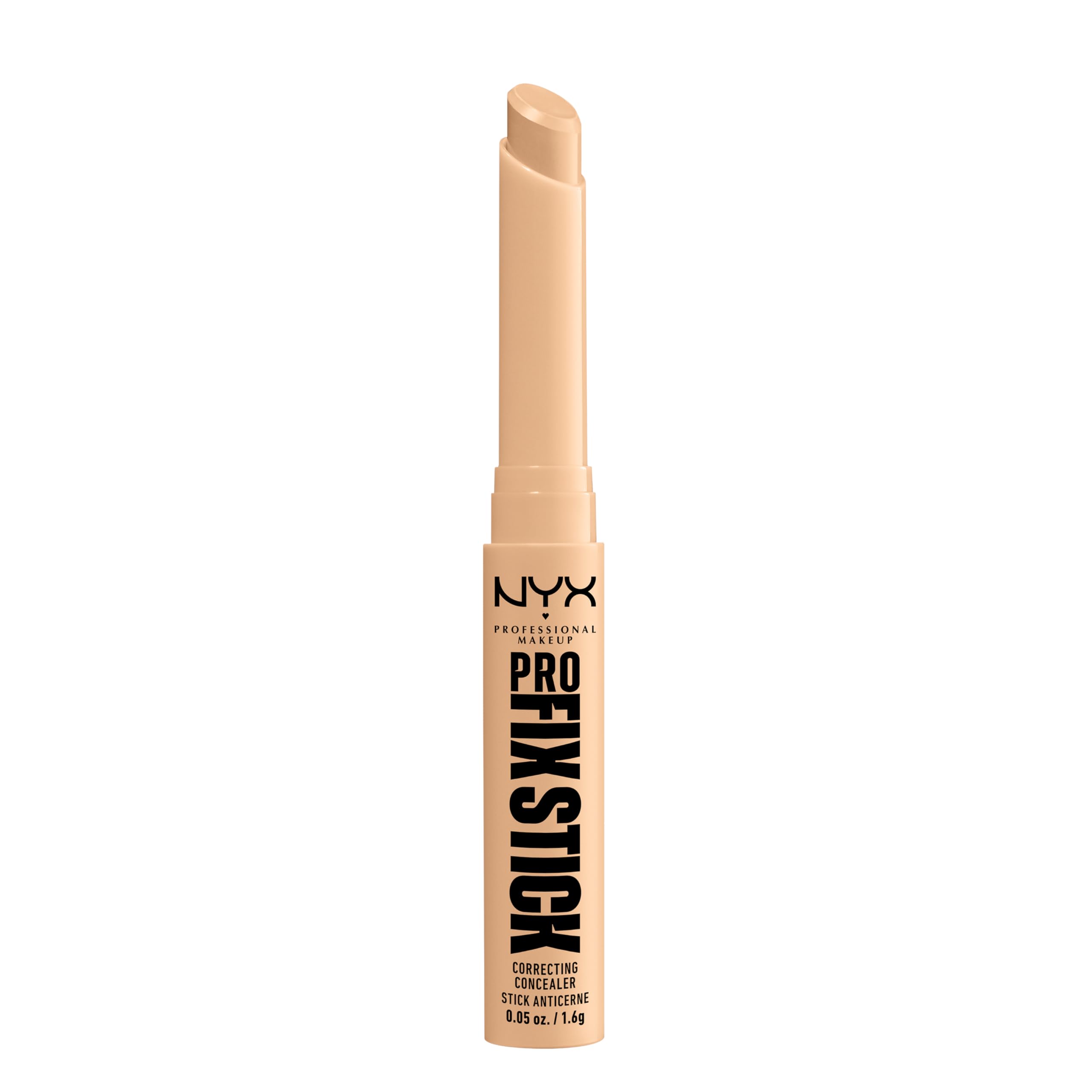 NYX Professional Makeup Correcting Concealer Stick, Covers Blemishes, Dark Spots and Discolouration, 12H Wear, Infused with Hyaluronic Acid, Vegan Formula, Pro Fix Stick, Natural