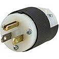 Hubbell HBL5266C Plug, 15 amp, 125V, 5-15P, Black/White