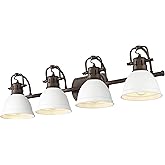 Duncan 4-Light Bath Vanity in Rubbed Bronze with Matte White