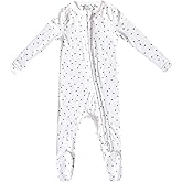 Copper Pearl Zip-Up Footie Baby Pajamas: Ultra-Soft Boys & Girls Pajamas, Premium Knit Fabric in Stylish Prints, Tag-Free with Two-Way Zipper, Newborn to 24 Months, Haze