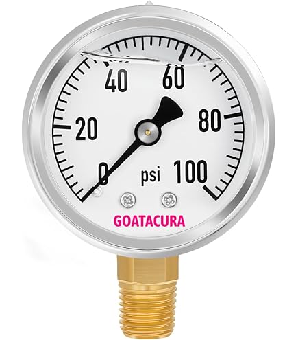 Manometro Meaureman 0-100 Psi – Quadrante 2.5", Cassa Acciaio Inox, Riempito Di Glicerina, Attacco 1/4" NPT Inferiore