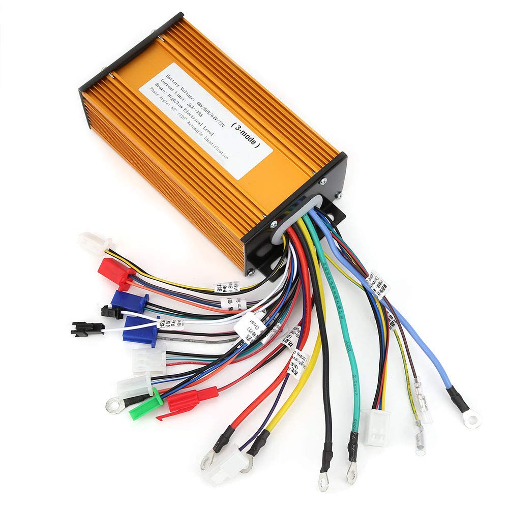 E-Bike Brushless Speed ​​Motor Controller 12 Tube Three-Mode Sinusoid for Electric Scooter 48V 60V 64V 72V 1000W-1500W Bike Brushless Controller Kit