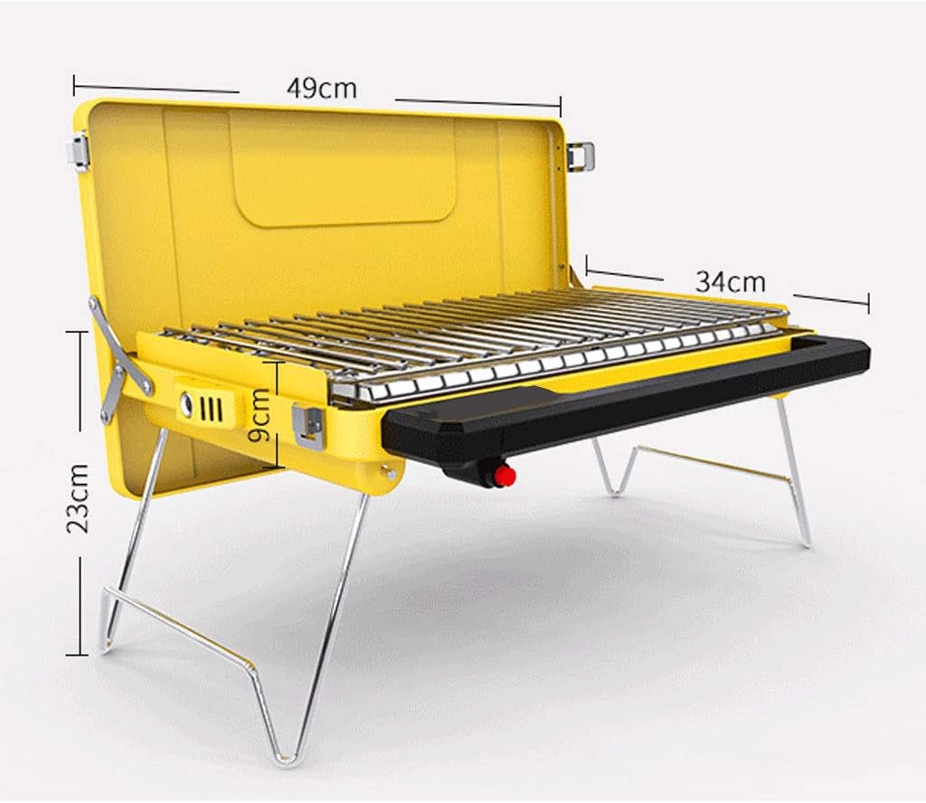 review ZJJ& BBQ Gas Barbecue Grill Outdoor Camping Portable Home Folding Liquefied Gas Grill