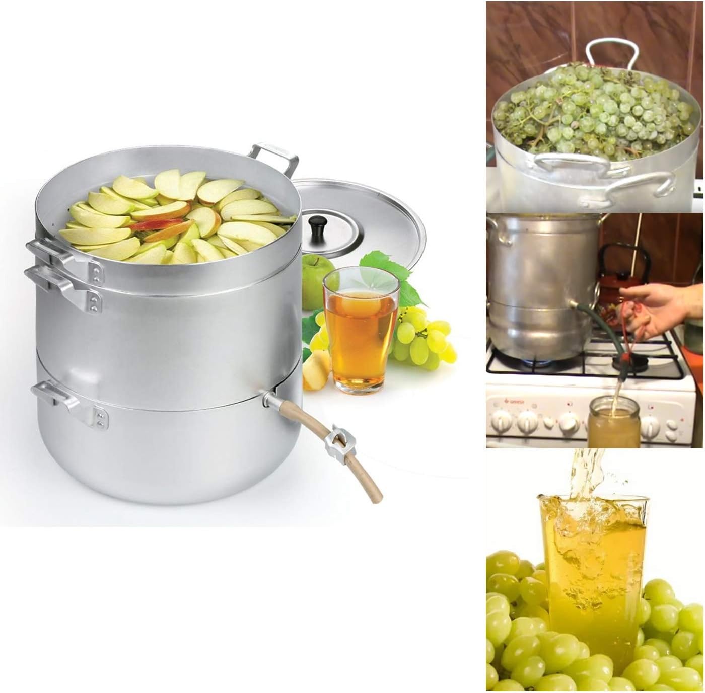 Steam Juicer Steamer Natural Juice Cooking Food Aluminum 1.58 Gal / 6 Liters
