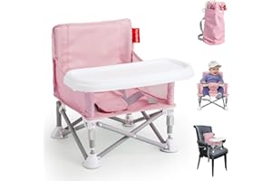 Tiny Marvels Portable 3-in-1 Baby Chair – Cozy Toddler Chair, Baby Seat with Tray, Booster Seat – Compact, Foldable, Safe with Child Safety Belt Carry Bag – Perfect for Travel & Family Time