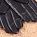 Warmen Women's Lambskin Leather Cold Weather Gloves with Crossing Bow (8, Black (Touchscreen Function/Wool Lining))