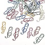 BCP 50PCS Random Color Musical Notes Style Metal Cute Paper Clips