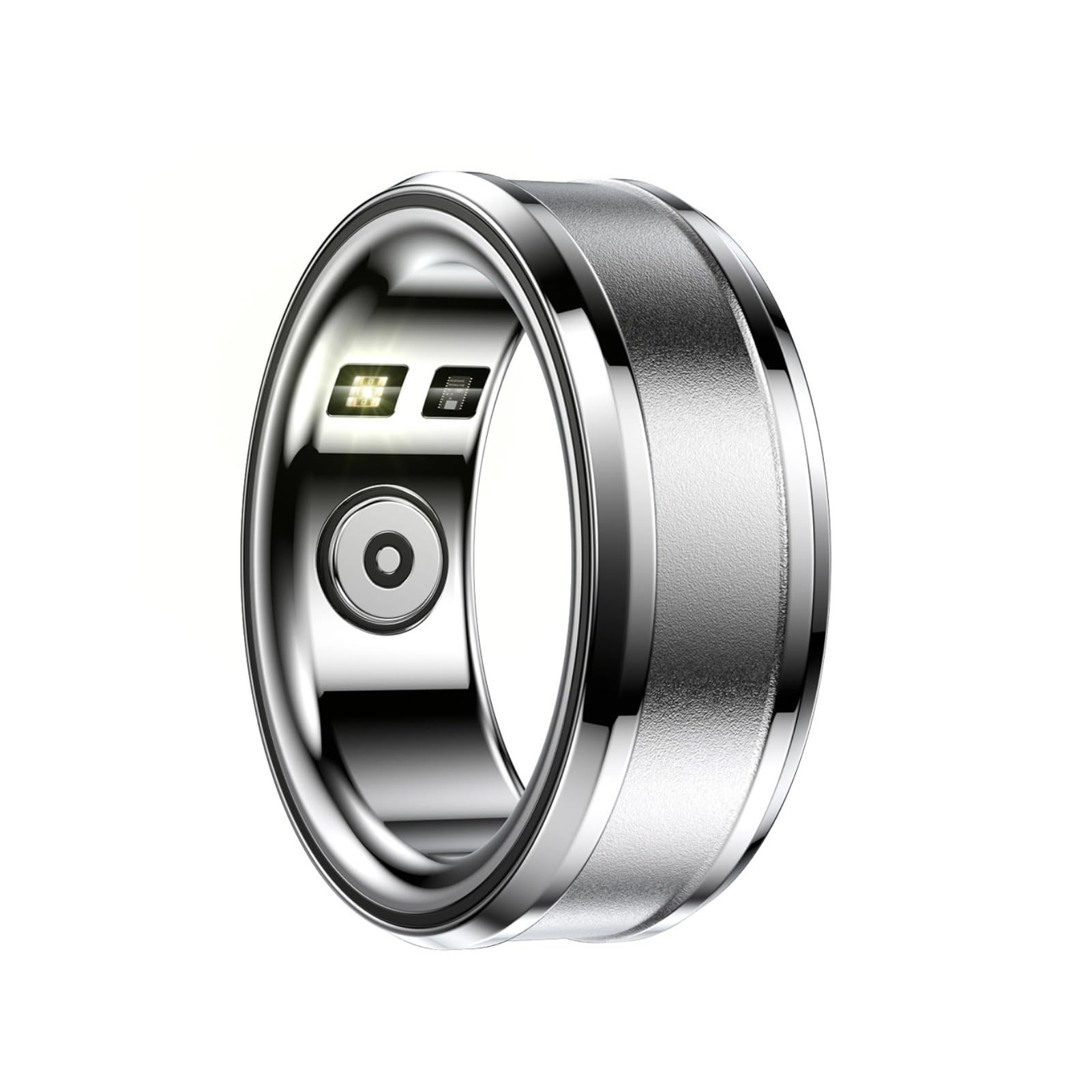 Fitness Tracker Ring, Waterproof Activity Tracker with Heart Rate, Pedometer, Sleep Tracking, Monitor & Step Calorie Counter, Smart Ring Health Tracker for Women Men (Silver Color)
