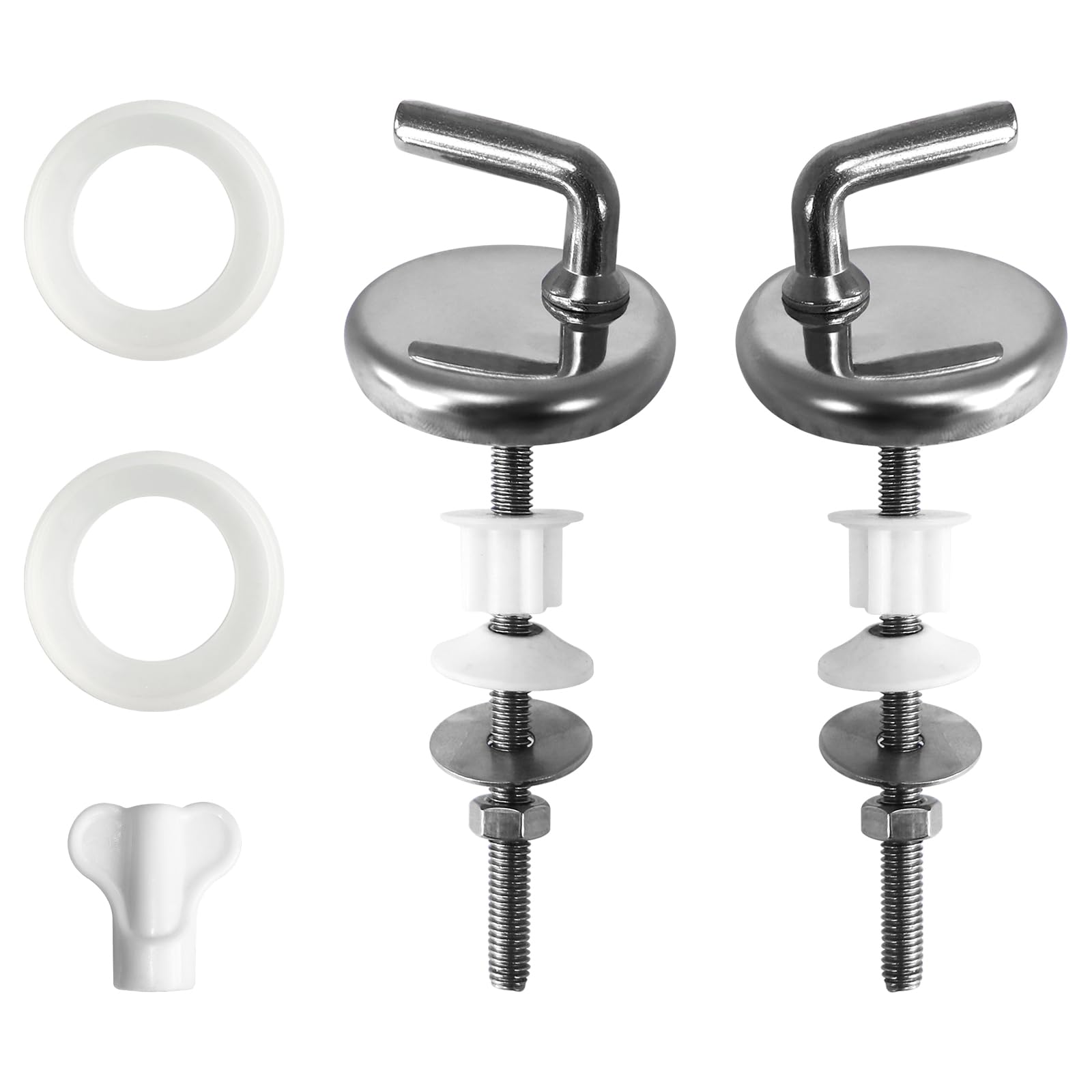 Fanmitrk Toilet Seat Fittings-Stainless Steel Hinge Fixing Kit Replacements,for Duroplast Toilet Seats Use (UFBXGJL)