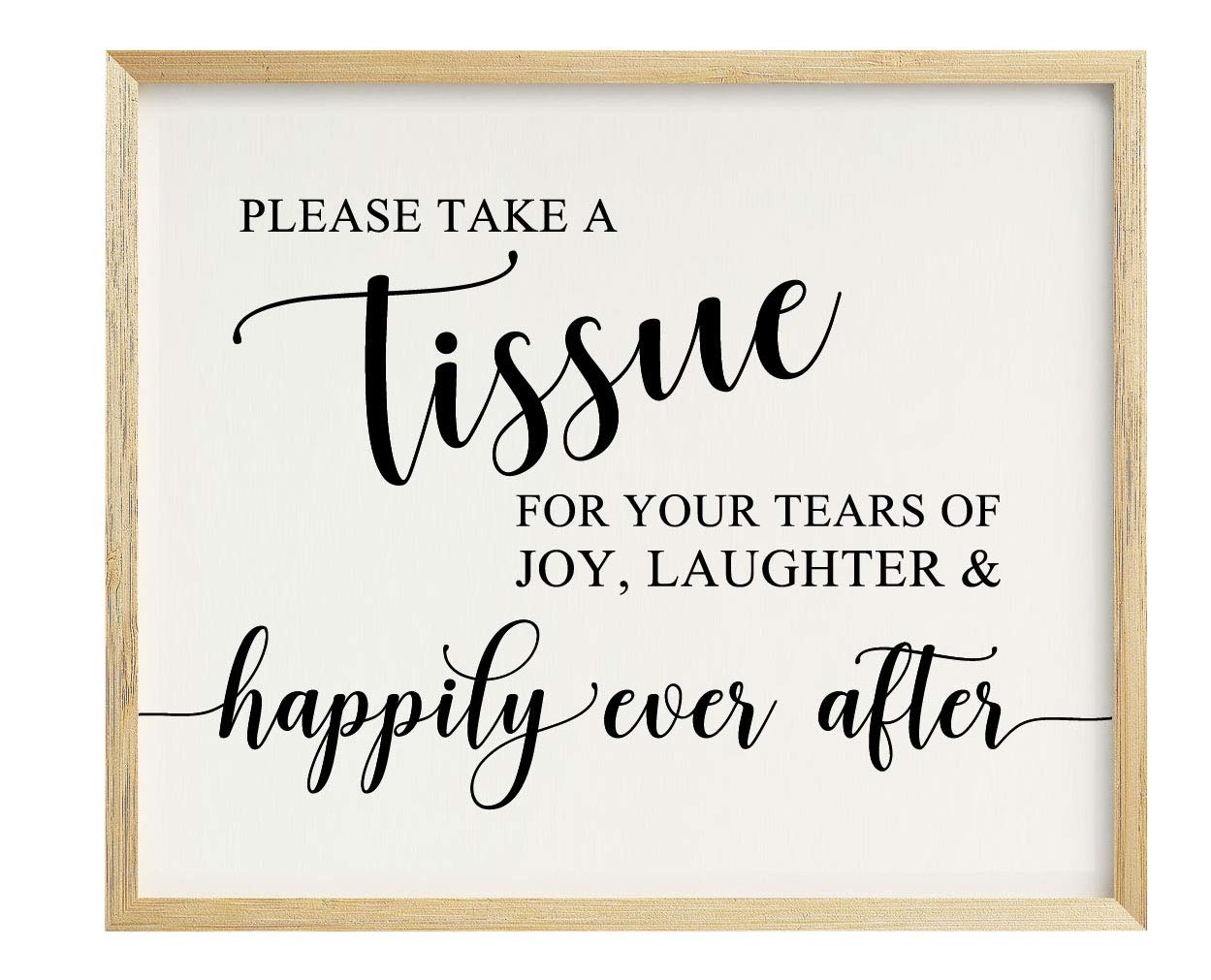 Darling Souvenir Take A Tissue for Tears of Joy Wedding Party Sign Signage Party Print - Frame Not Included โ image 1