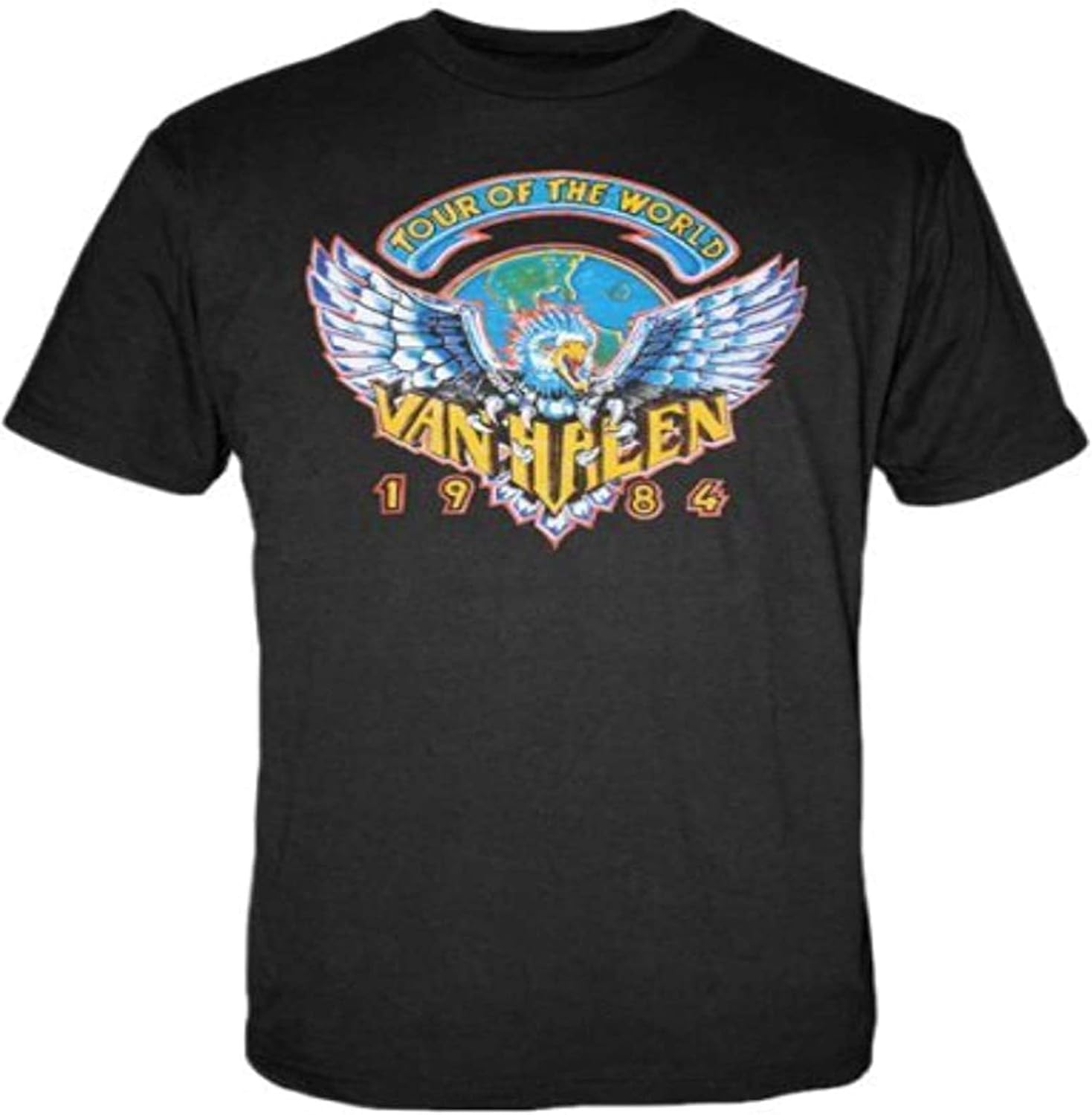 Van Halen 1984 Tour of The World Graphic Tee Printed TShirt Fashion