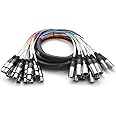 Seismic Audio - 12 Channel XLR Snake Cable - 10 Feet Long - Pro Audio Snake for Live Live, Recording, Studios, and Gigs - Patch, Amp, Mixer, Audio Interface 5'