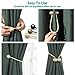 DEZENE Magnetic Curtain Tiebacks,The Most Convenient Drape Tie Backs,2 Pack Decorative Rope Holdback Holder for Big,Wide or Thick Window Drapries,16 Inch Long,Navy Blue