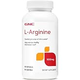 GNC L Arginine 500mg, Supports Healthy Blood Vessel Tone, 90 Servings | Nitric Oxide Precursor, Gluten-Free, Sodium Free, Free of Sugar and Artificial Flavors, No Corn, No Soy, No Dairy