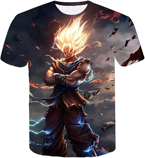 Herqw61 Herren Dragon Ball T-Shirt 3D Druck Cartoon Super Son Goku ...