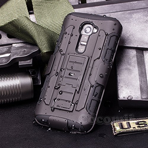 Cocomii Robot Armor LG G2 Mini Case New [Heavy Duty] Premium Belt Clip Holster Kickstand Shockproof Hard Bumper Shell [Military Defender] Full Body Dual Layer Rugged Cover for LG G2 Mini (R.Black)
