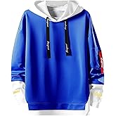 Covisoty Hoodies for Men Contrast Color Pullover Hoodie Casual Colorblock Long Sleeve Sweatshirt