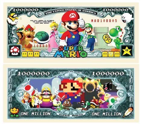 Set of 25 - Super Mario Brothers Million Dollar Bill